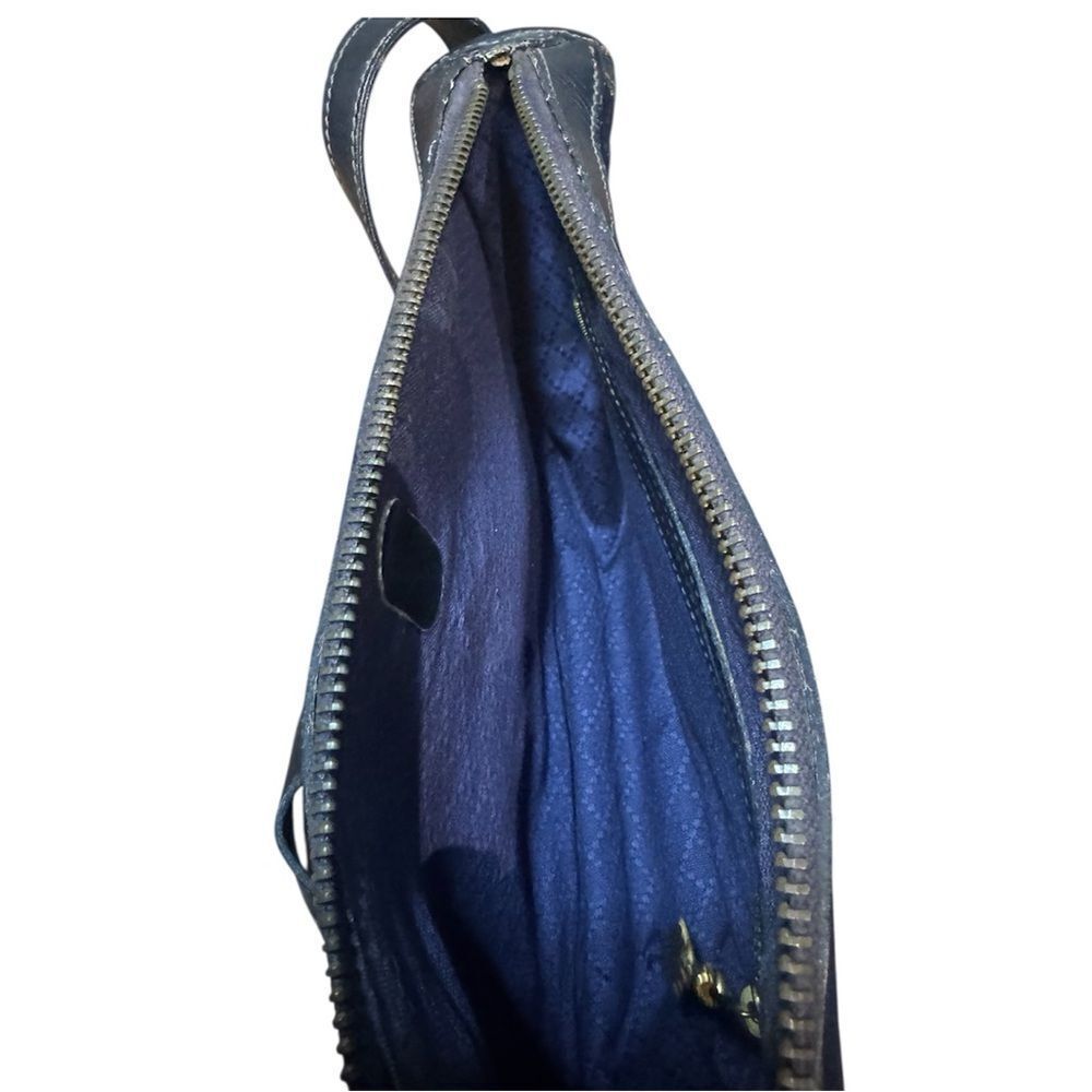 Gucci Vintage Navy Blue Canvas & Leather Sherry Line Messenger Bag Monogram Auth - Picture 7 of 9